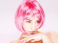 Pretty pink hair woman Royalty Free Stock Photo