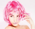 Pretty pink hair woman Royalty Free Stock Photo