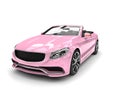 Pretty pink modern luxury convertible car - beauty shot Royalty Free Stock Photo