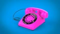 Pretty pink retro style telephone Royalty Free Stock Photo