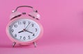 Pretty pink vintage retro style alarm clock