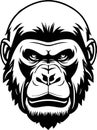 Pretty and powerful gorilla emblem art vector