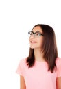 Pretty preteenager girl with glasses