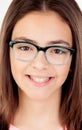 Pretty preteenager girl with glasses