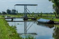 Pretty and quiet Dutch canal with drawbridge