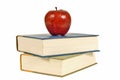Pretty Red Apple On Stack Of Books Royalty Free Stock Photo
