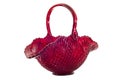 Pretty Red Glass Basket With Handle Royalty Free Stock Photo
