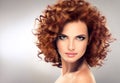 Pretty red haired girl with curls. Royalty Free Stock Photo