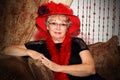 Pretty Red Hat Lady Royalty Free Stock Photo