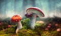 pretty red toadstool mushrooms i