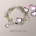 Pretty romantic pastel love Valentine card.