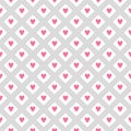 Pretty romantic seamless vector pattern with hearts and stripes