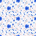 Pretty Seamless Floral Cornflower Abstract Background Blue