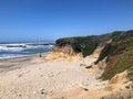 A pretty seascape photo of the northern california coast , with rocky outcrops, sandy beaches and endless waves Royalty Free Stock Photo