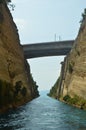 Pretty Shot Of The Corinth Canal With Precise Bridges Crossing It From One Side To The Other. Architecture, Travel, Landscapes. J Royalty Free Stock Photo