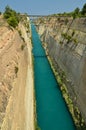 Pretty Shot Of The Corinth Canal With Precise Bridges Crossing It From One Side To The Other. Architecture, Travel, Landscapes. Royalty Free Stock Photo