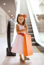 Pretty smiling little girl with shopping bag Royalty Free Stock Photo