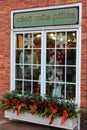 Pretty storefront window decorated for the holidays, Portsmouth, New Hampshire, 2018