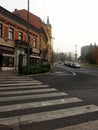 A pretty street view in the fog