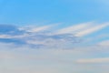 Striped clouds isolated against blue skies Royalty Free Stock Photo