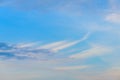 Striped clouds isolated against blue skies Royalty Free Stock Photo
