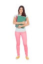 Pretty student girl with pink pants Royalty Free Stock Photo