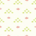 Pretty stylized flower grass pattern. Seamless repeating. Hand drawn trendy floral vector illustration. Royalty Free Stock Photo