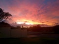 Pretty sunset with clouds from porch