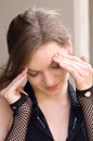 Pretty teen girl with headache Royalty Free Stock Photo