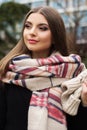 Pretty teen girl is wearing warm winter clothes Royalty Free Stock Photo