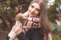 Pretty teen girl is wearing warm winter clothes Royalty Free Stock Photo