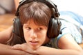 Pretty teenage girl listening to music Royalty Free Stock Photo