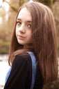 Pretty teenage girl looking over shoulder Royalty Free Stock Photo