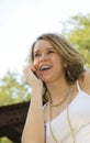 Pretty Teenage Girl talking on mobile phone Royalty Free Stock Photo