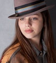 Pretty Teenager in Jean Jacket and Hat