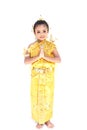 Pretty Thai girl wearing typical Thai dress