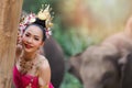 Pretty thai girls in traditional thai costumes