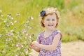 Pretty toddler girl in spring