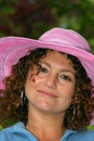 Pretty tunisian girl in pink hat Royalty Free Stock Photo