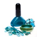 Pretty turquoise blue cosmetics and jewellery