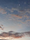 Pretty twilight sky with the crescent moon Royalty Free Stock Photo