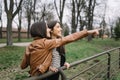 Pretty twin sisters smiling in the park Royalty Free Stock Photo