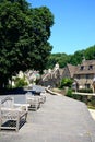 Pretty village street, Castle Combe. Royalty Free Stock Photo