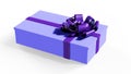 Pretty white box with red bow - hioliday present Royalty Free Stock Photo