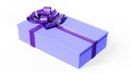 Pretty white box with red bow - hioliday present Royalty Free Stock Photo
