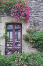 Pretty window Rochefort-en-Terre, France.