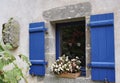 Pretty window Rochefort-en-Terre, France.