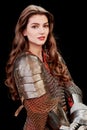 Pretty woman in armor