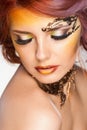 Pretty woman with beautiful fantasy make-up