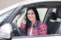 Pretty woman in the car Royalty Free Stock Photo